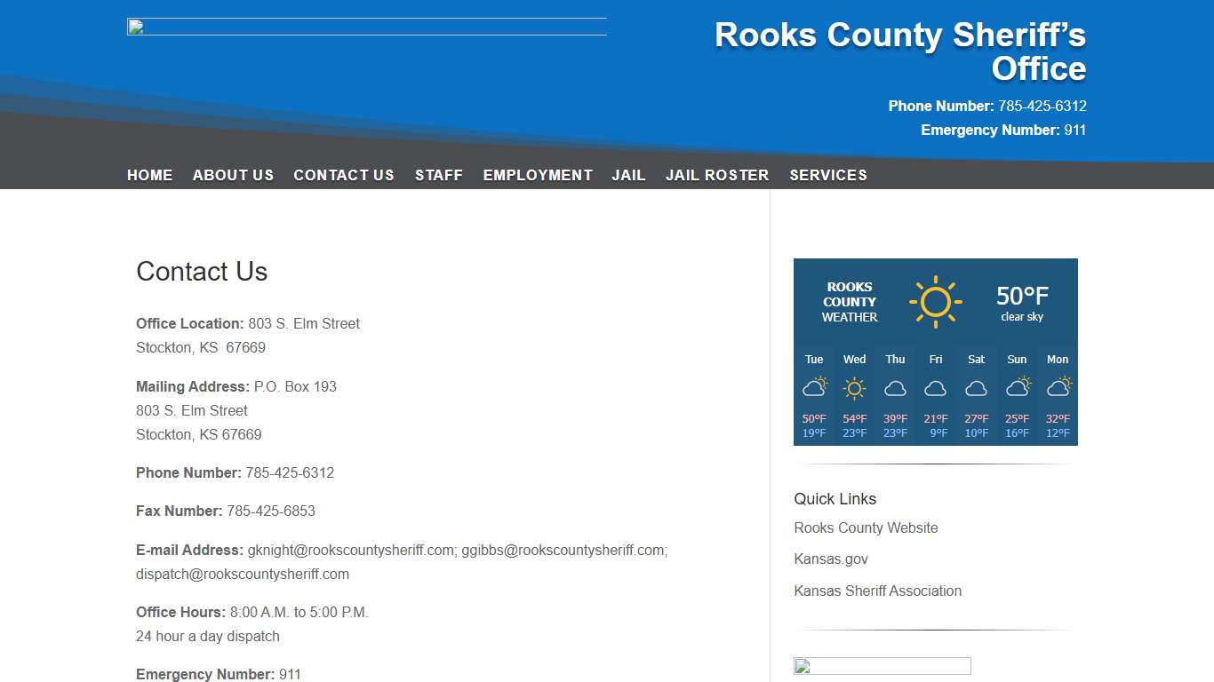 Contact Us | Rooks County Sheriff